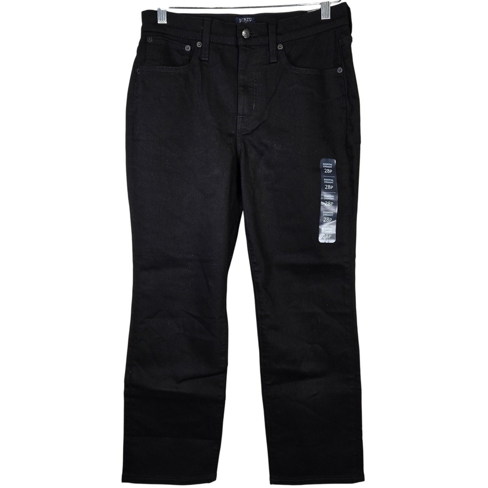 J. Crew Factory Petite essential straight jean‎ in all-day stretch Black P28 NWT